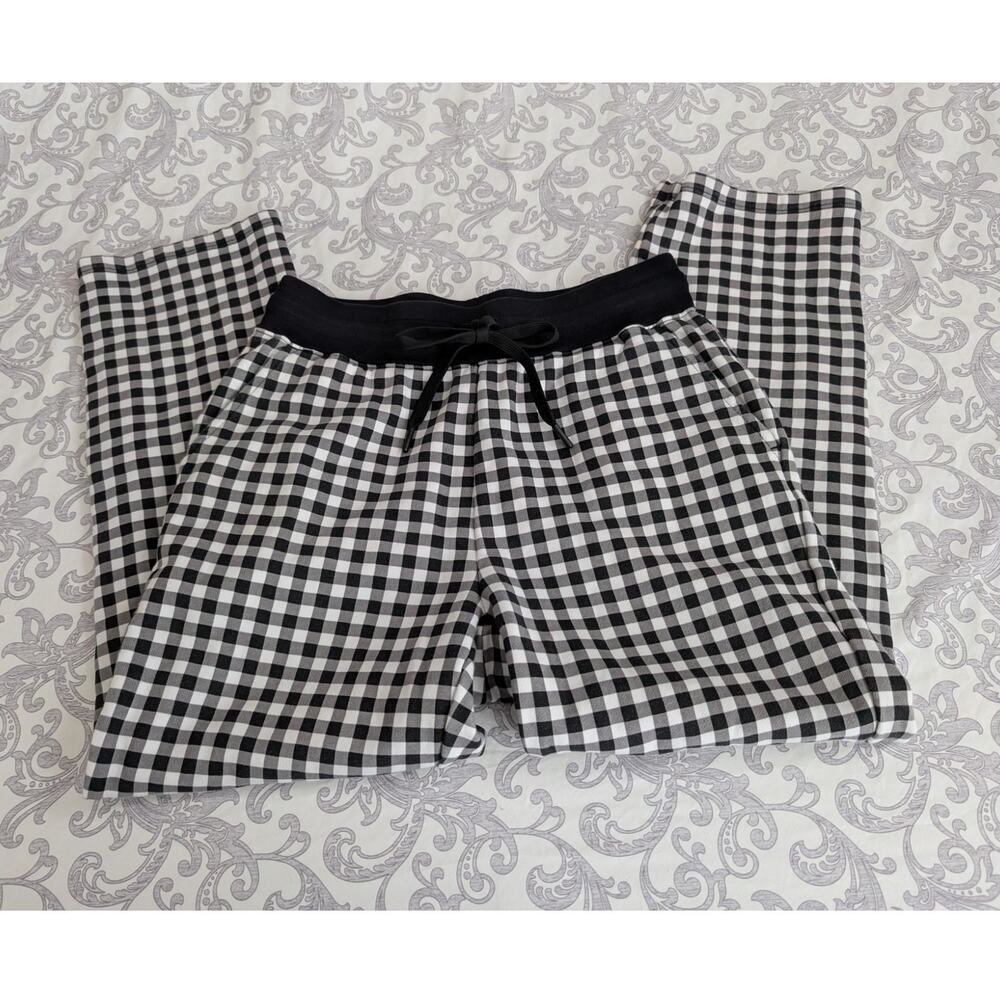 draper james black gingham sweatpants
